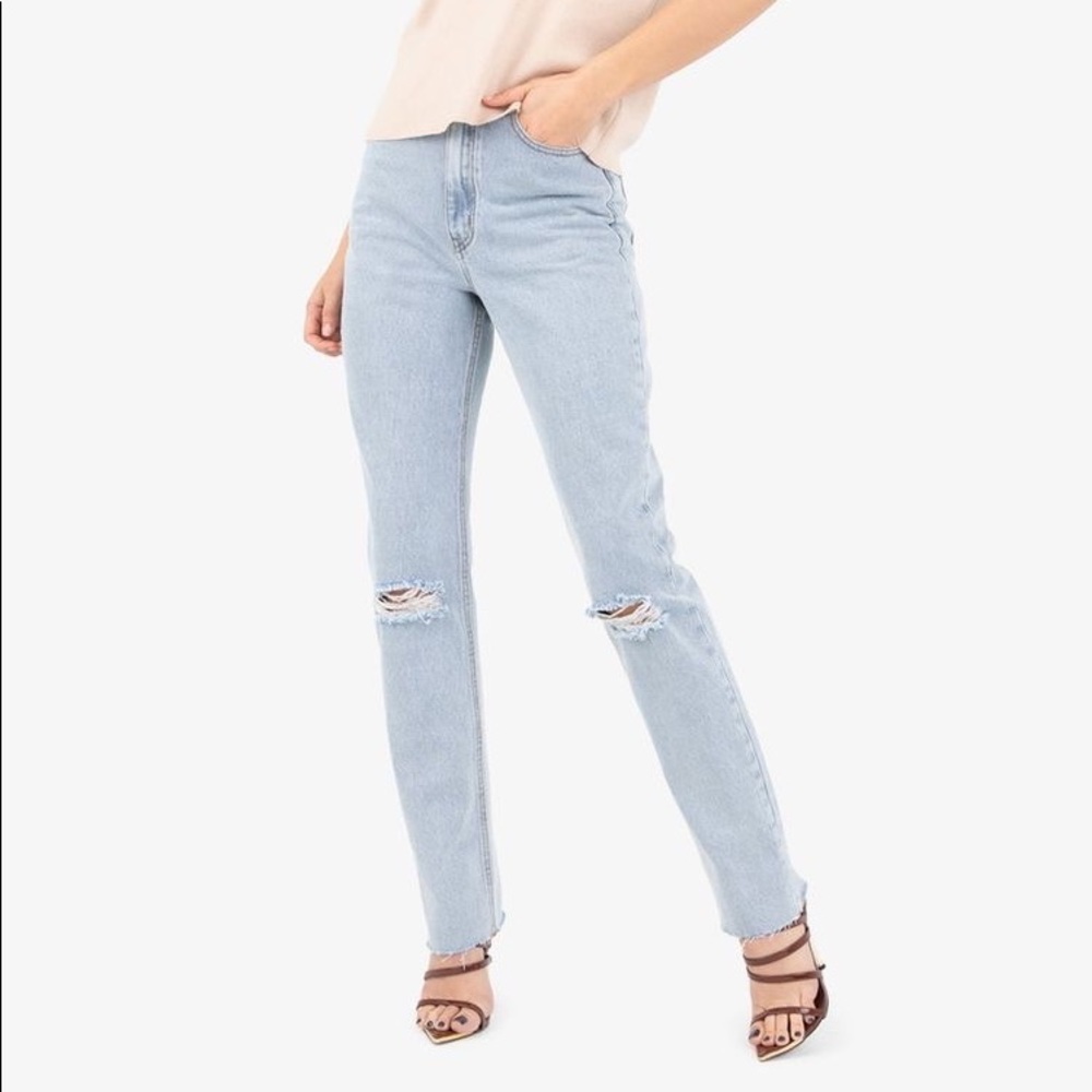 NWT Kittenish GO TO HIGH WAISTED DISTRESSED DENIM JEANS, size 28